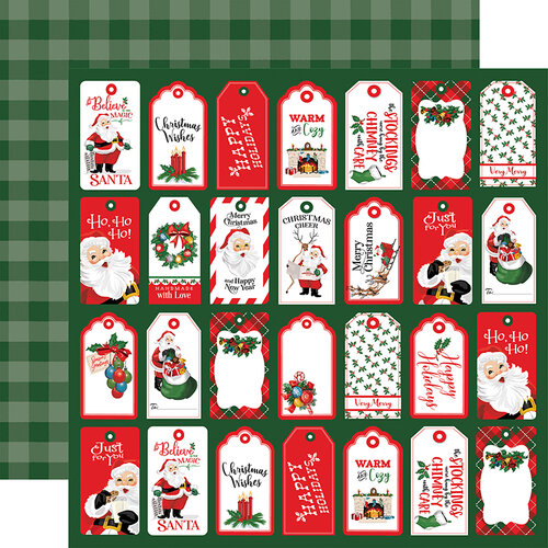 Carta Bella Paper - Dear Santa Collection - 12 x 12 Double Sided Paper - Tags