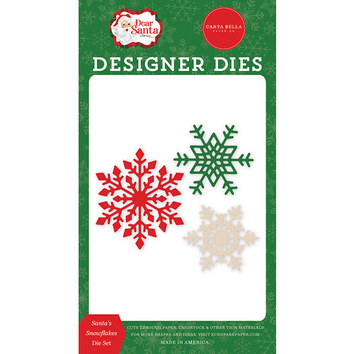 Carta Bella Paper - Dear Santa Collection - Designer Dies - Santa's Snowflakes
