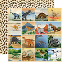 Carta Bella Paper - Dinosaurs Collection - 12 x 12 Double Sided Paper - 3 x 3 Journaling Cards