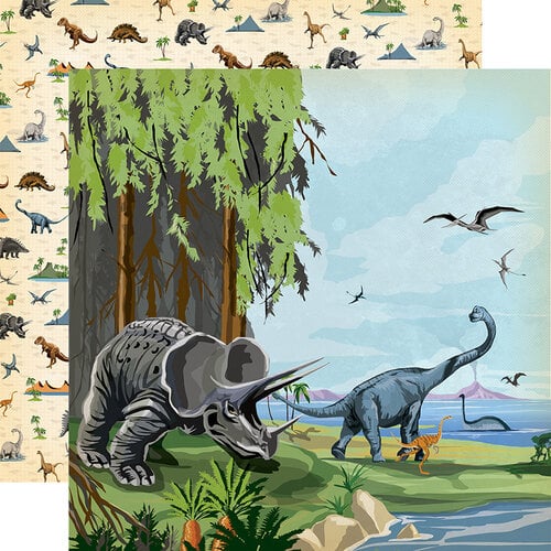 Carta Bella Paper - Dinosaurs Collection - 12 x 12 Double Sided Paper - Prehistoric
