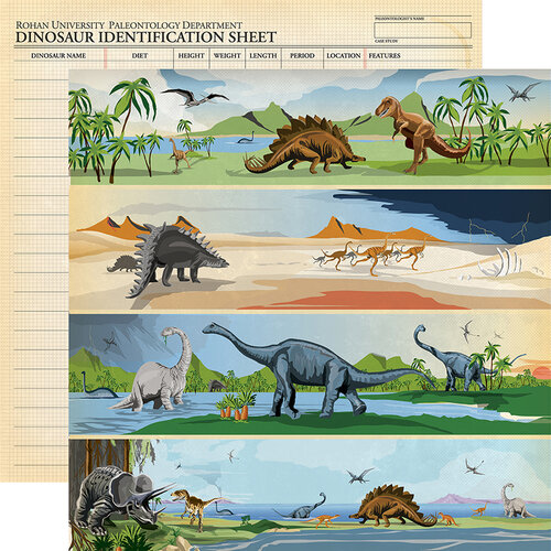 Carta Bella Paper - Dinosaurs Collection - 12 x 12 Double Sided Paper - Border Strips