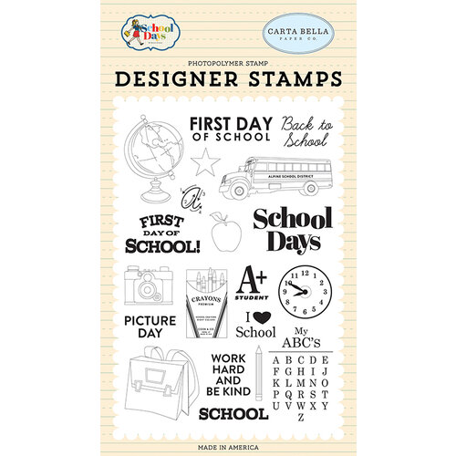 Carta Bella Paper - School Days Collection - Clear Photopolymer Stamps