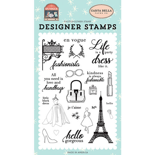 Carta Bella Paper - En Vogue Collection - Clear Photopolymer Stamps - Fashionista