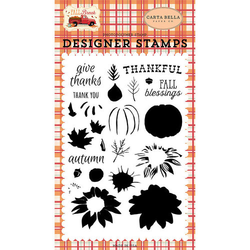 Carta Bella Paper - Fall Break Collection - Clear Photopolymer Stamps - Thankful Layering