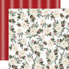 Carta Bella Paper - Farmhouse Christmas Collection - 12 x 12 Double Sided Paper - Poinsettia Floral
