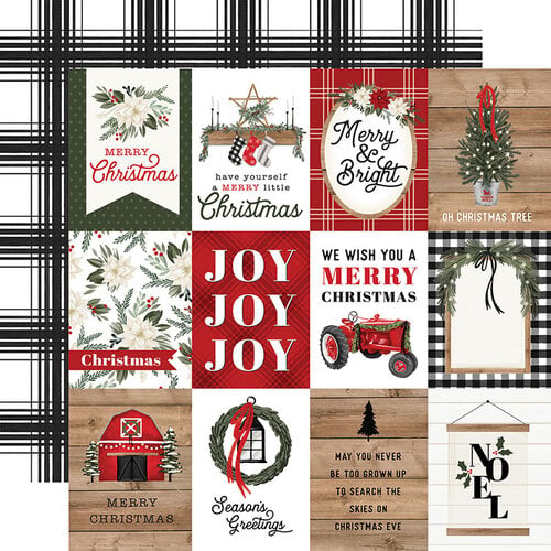 Carta Bella Paper - Farmhouse Christmas Collection - 12 x 12 Double Sided Paper - 3 x 4 Journaling Cards