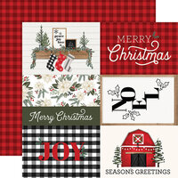 Carta Bella Paper - Farmhouse Christmas Collection - 12 x 12 Double Sided Paper - 4 x 6 Journaling Cards