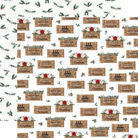 Carta Bella Paper - Farmhouse Christmas Collection - 12 x 12 Double Sided Paper - Crates