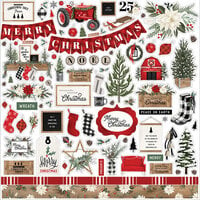 Carta Bella Paper - Farmhouse Christmas Collection - 12 x 12 Cardstock Stickers - Elements