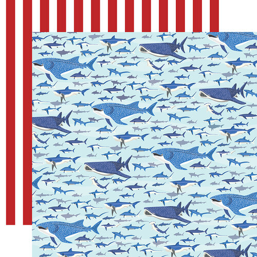 Carta Bella Paper - Fish Are Friends Collection - 12 x 12 Double Sided Paper - Shark Swim