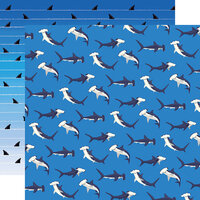 Carta Bella Paper - Fish Are Friends Collection - 12 x 12 Double Sided Paper - Shark Dance