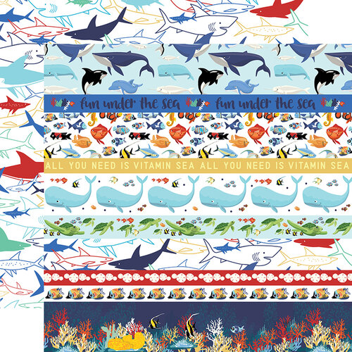 Carta Bella Paper - Fish Are Friends Collection - 12 x 12 Double Sided Paper - Border Strips