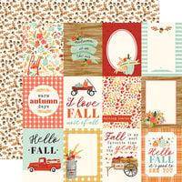 Carta Bella Paper - Fall Market Collection - 12 x 12 Doubled Sided Paper - 3 x 4 Journaling Cards