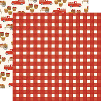Carta Bella Paper - Fall Market Collection - 12 x 12 Doubled Sided Paper - Red Gingham