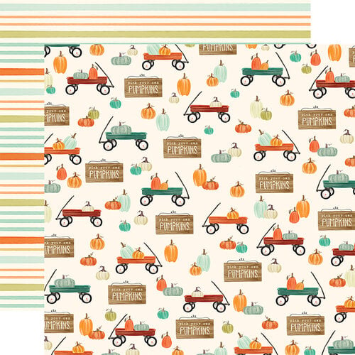 Carta Bella Paper - Fall Market Collection - 12 x 12 Doubled Sided Paper - Wagon Time