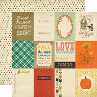 Carta Bella - Fall Blessings Collection - 12 x 12 Double Sided Paper - 3 x 4 Journaling Cards