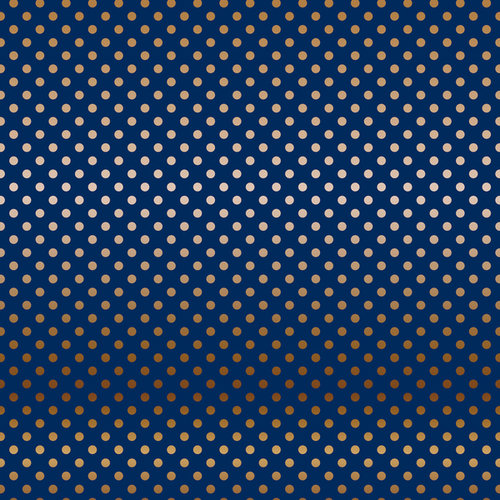 Carta Bella Paper - Dots and Stripes Collection - Copper Foil - 12 x 12 Paper with Foil Accents - Navy