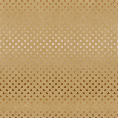 Carta Bella Paper - Dots and Stripes Collection - Copper Foil - 12 x 12 Paper with Foil Accents - Kraft