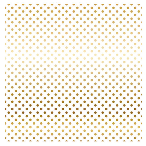 Carta Bella Paper - Dots and Stripes Collection - Gold Foil - 12 x 12 Paper with Foil Accents - White