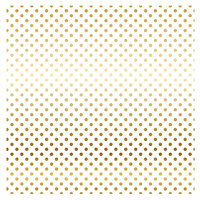 Carta Bella Paper - Dots and Stripes Collection - Gold Foil - 12 x 12 Paper with Foil Accents - White