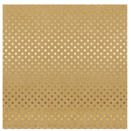 Carta Bella Paper - Dots and Stripes Collection - Gold Foil - 12 x 12 Paper with Foil Accents - Kraft