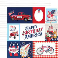 Carta Bella Paper - Fourth Of July Collection - 12 x 12 Double Sided Paper - Multi Journaling Cards