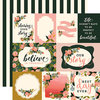 Carta Bella Paper - Flora No 1 Collection - 12 x 12 Double Sided Paper - Peony Posy Journaling Cards