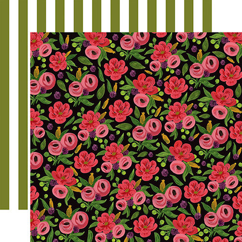 Carta Bella Paper - Flora No 1 Collection - 12 x 12 Double Sided Paper - Rose Garden Bouquet