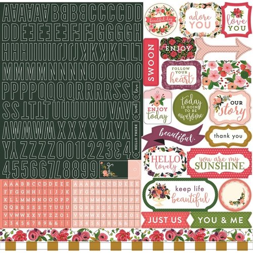 Carta Bella Paper - Flora No 1 Collection - 12 x 12 Cardstock Stickers - Alphabet