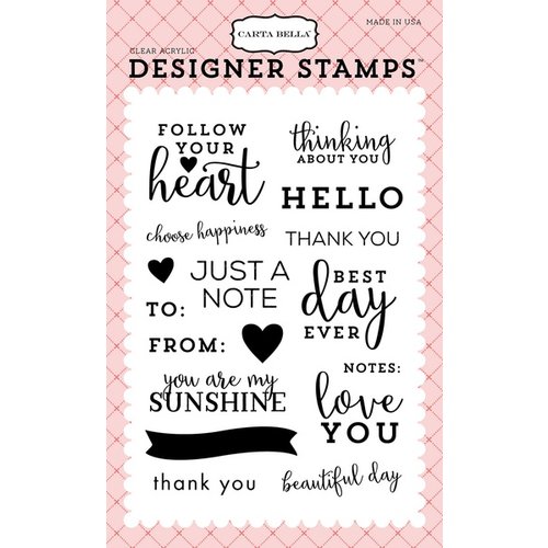 Carta Bella Paper - Flora No 1 Collection - Clear Photopolymer Stamps - Simply Stated
