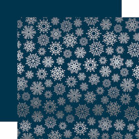 Carta Bella Paper - Let it Snow Collection - 12 x 12 Double Sided with Foil Accents - Navy