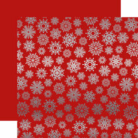 Carta Bella Paper - Let it Snow Collection - 12 x 12 Double Sided with Foil Accents - Red