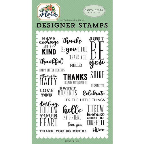 Carta Bella Paper - Flora No 2 Collection - Clear Photopolymer Stamps - Just Be You