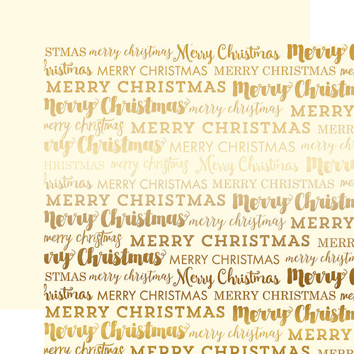 Carta Bella Paper - Merry Christmas Collection - 12 x 12 Double Sided with Foil Accents - Cream