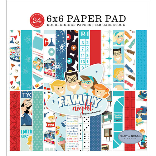 Carta Bella Paper - Family Night Collection - 6 x 6 Paper Pad