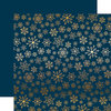 Carta Bella Paper - Snowflake Flurry Gold Foil Collection - Christmas - 12 x 12 Paper with Foil Accents - Navy
