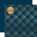 Carta Bella Paper - Seasonal Plaid Gold Foil Collection - 12 x 12 Double Sided Paper - Navy