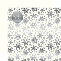 Carta Bella Paper - Winter Wonderland Silver Foil Collection - 12 x 12 Double Sided Paper - White