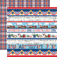 Carta Bella Paper - God Bless America Collection - 12 x 12 Double Sided Paper - Border Strips