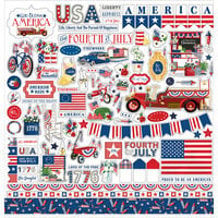 Carta Bella Paper - God Bless America Collection - 12 x 12 Cardstock Stickers - Elements