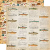 Carta Bella Paper - Gone Camping Collection - 12 x 12 Double Sided Paper - Fish Facts