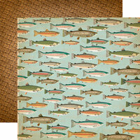 Carta Bella Paper - The Great Outdoors Collection - 12 x 12 Double Sided Paper - Gone Fishing