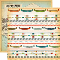 Carta Bella Paper - The Great Outdoors Collection - 12 x 12 Double Sided Paper - Canoeing