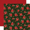 Carta Bella Paper - Hello Christmas Collection - 12 x 12 Double Sided Paper - Poinsettia Floral