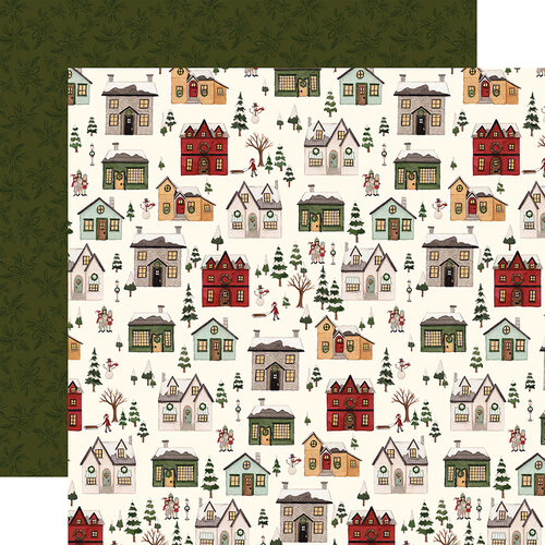 Carta Bella Paper - Hello Christmas Collection - 12 x 12 Double Sided Paper - Christmas Village