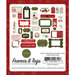 Carta Bella Paper - Hello Christmas Collection - Ephemera - Frames and Tags