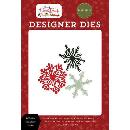 Carta Bella Paper - Hello Christmas Collection - Designer Dies - Whimsical Snowflakes