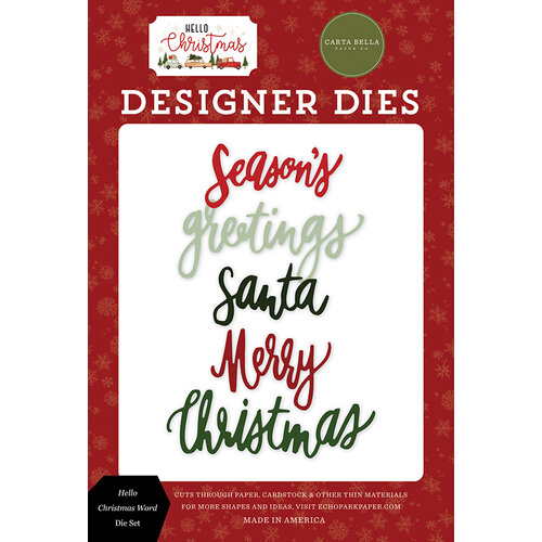 Carta Bella Paper - Hello Christmas Collection - Designer Dies - Hello Christmas Word