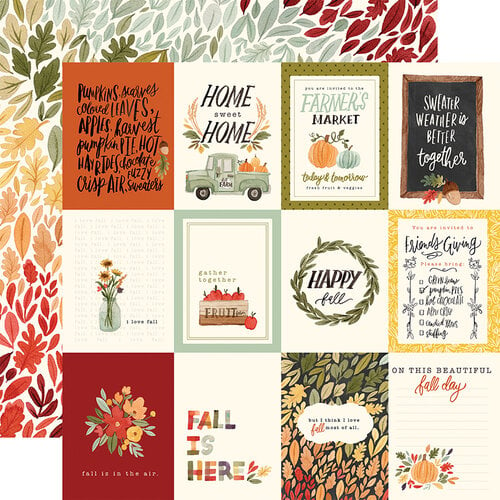Carta Bella Paper - Hello Autumn Collection - 12 x 12 Double Sided Paper - 3 x 4 Journaling Cards