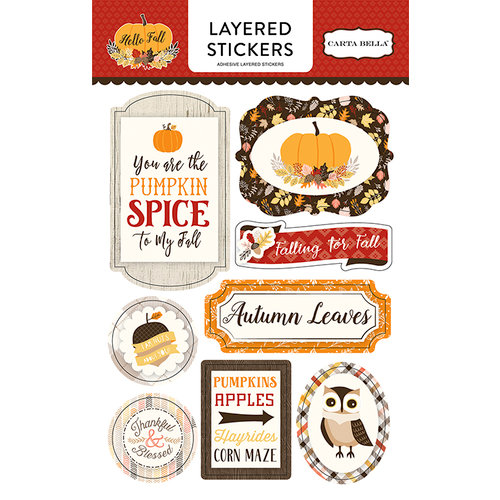 Carta Bella Paper - Hello Fall Collection - Layered Cardstock Stickers